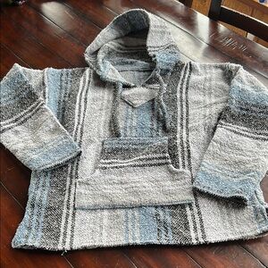 Mexican blanket Baja hoodie, poncho